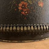 Napoleon III paper basket in leather imitation painted sheet metal