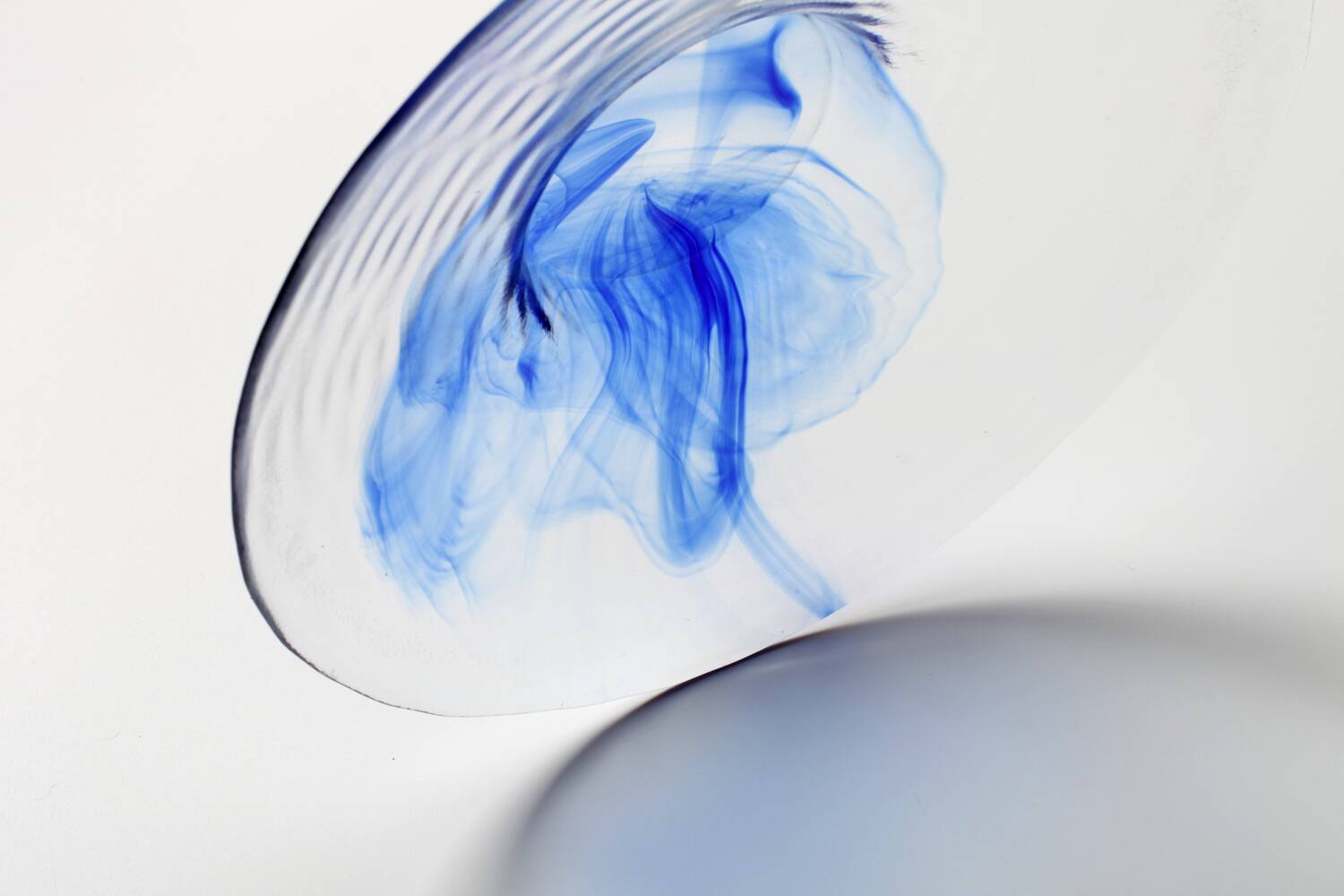 Vintage Bormioli Rocco Blue Swirl Glass Bowl, Mid-Century Italian Art Glass