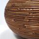 Postmodern Round Wicker and Beech Cachepot / Magazine Rack with Casters, Italy