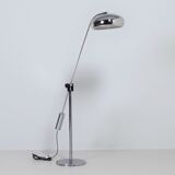 Chrome space age floor lamp from the 70s with adjustable rod arm