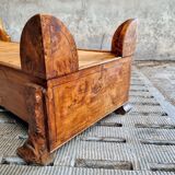 Antique chaise longue daybed Empire style walnut
