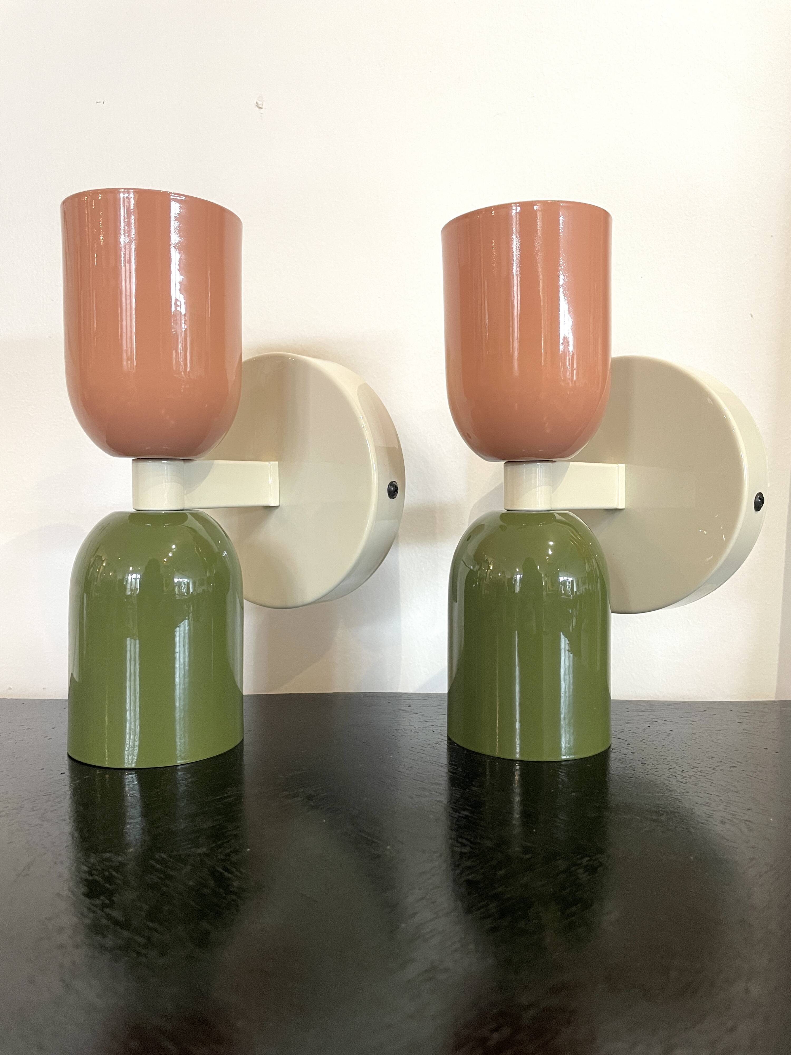 Pair of double lighting wall lights