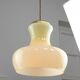 Mid-Century Italian Brass and Yellow Glass Pendant Lamp