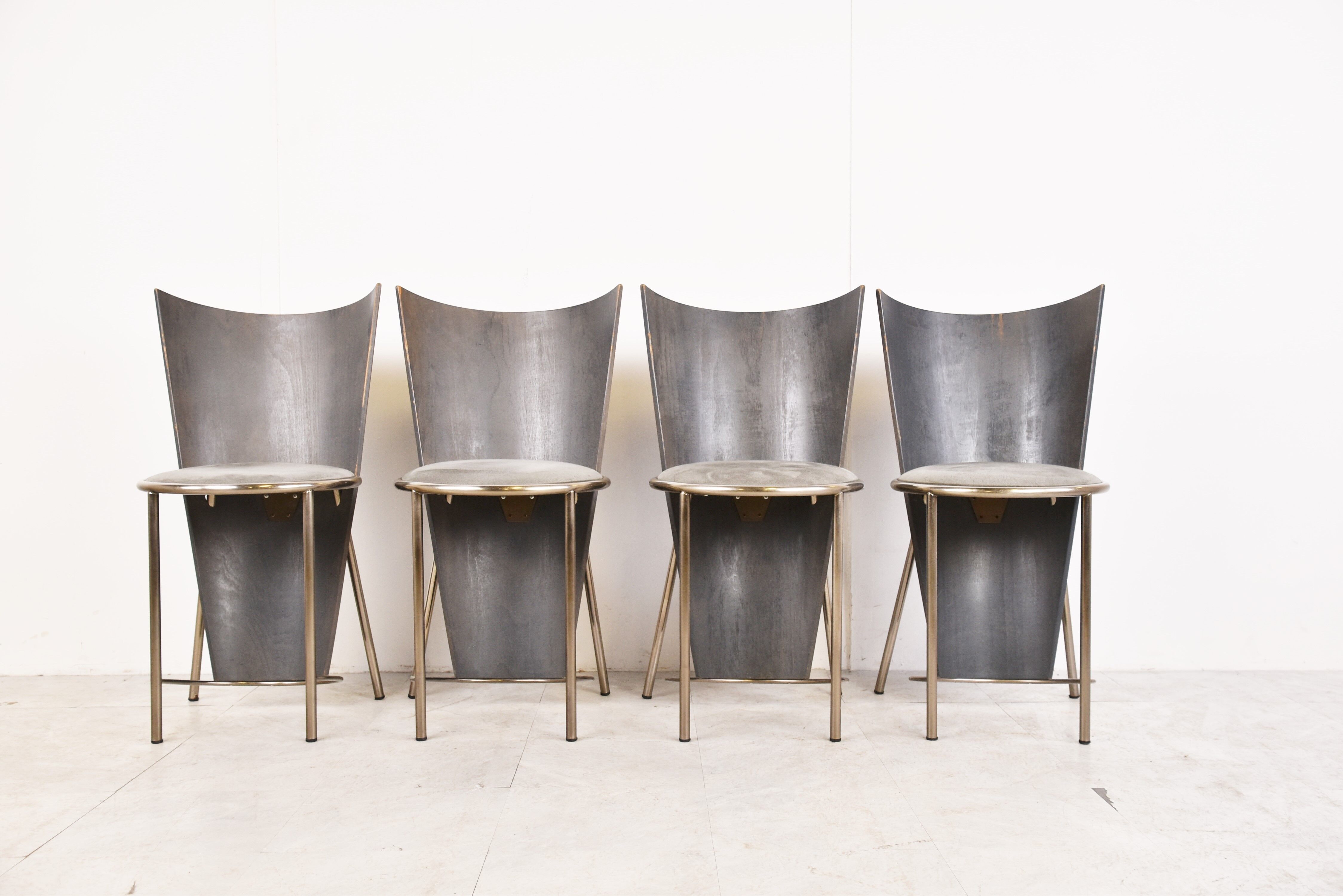 Vintage dining chairs by Frans Van Praet, set of 4