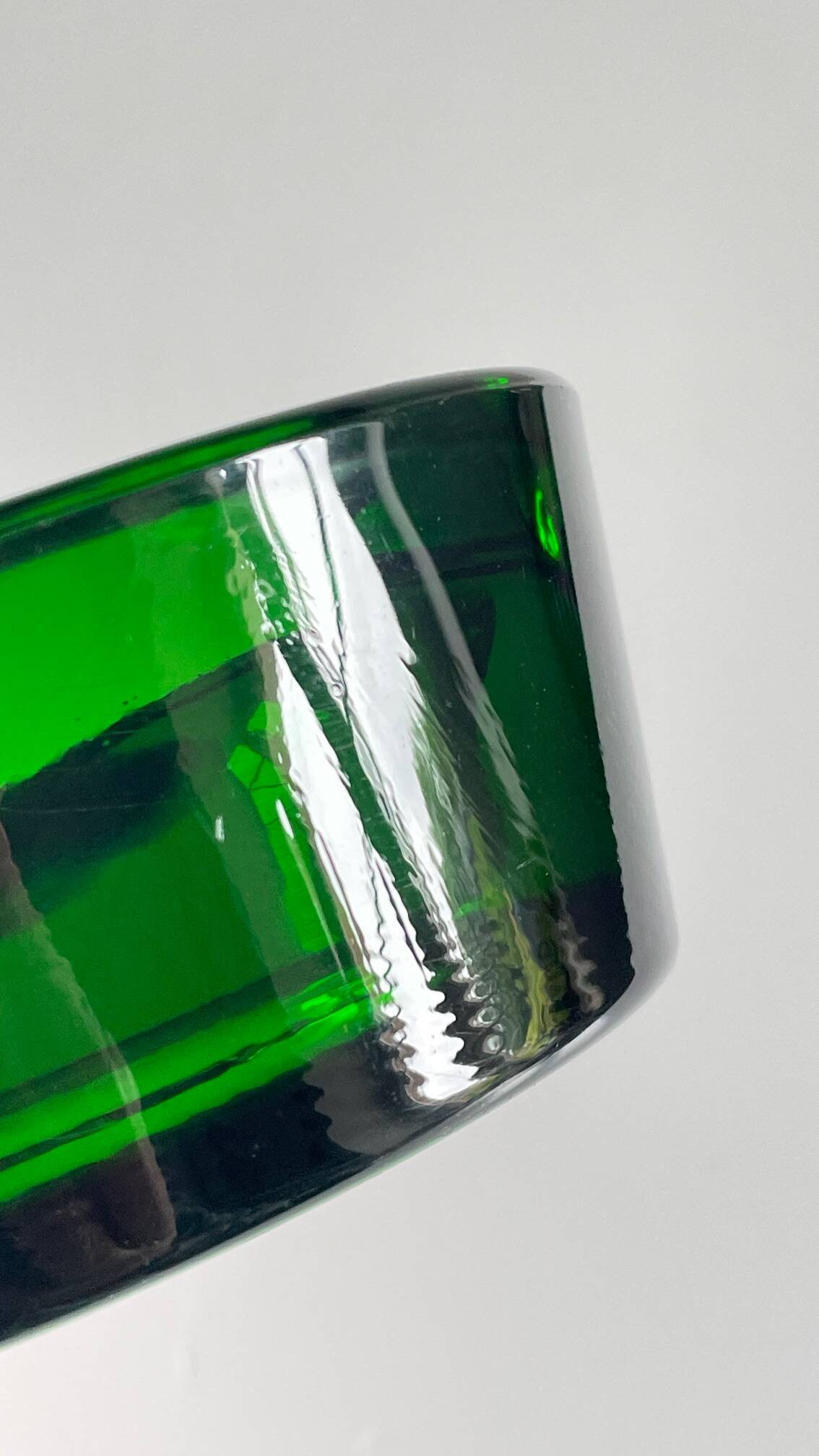 ASH TRAY Green Glass Vintage