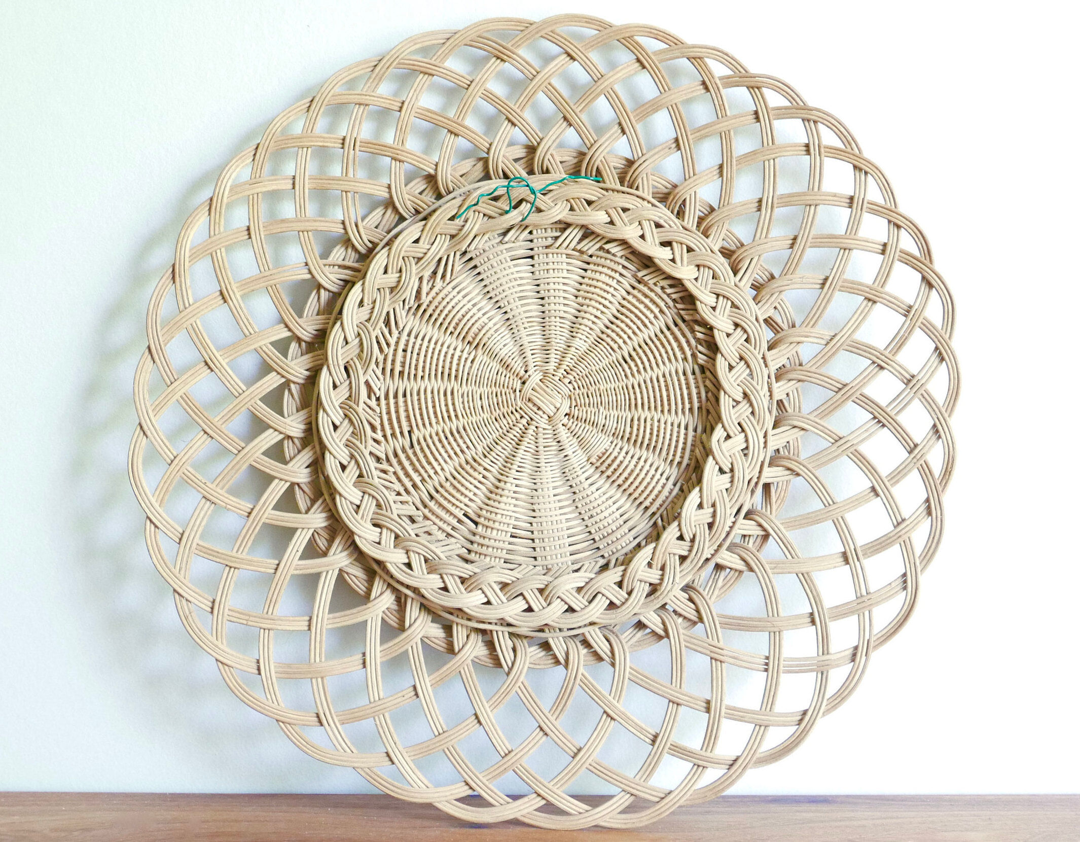 Mirror round sun wicker 50 years 35cm