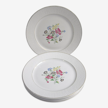 6 assiettes plates Digoin & Sarreguemines Floralies