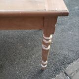 Table de ferme patine ancienne pieds tournés