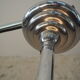 Art Deco suspension globe in white opaline with an aluminium stem.