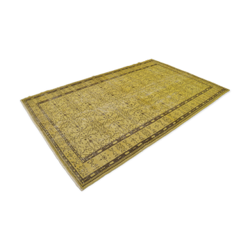 Tapis floral Oushak jaune