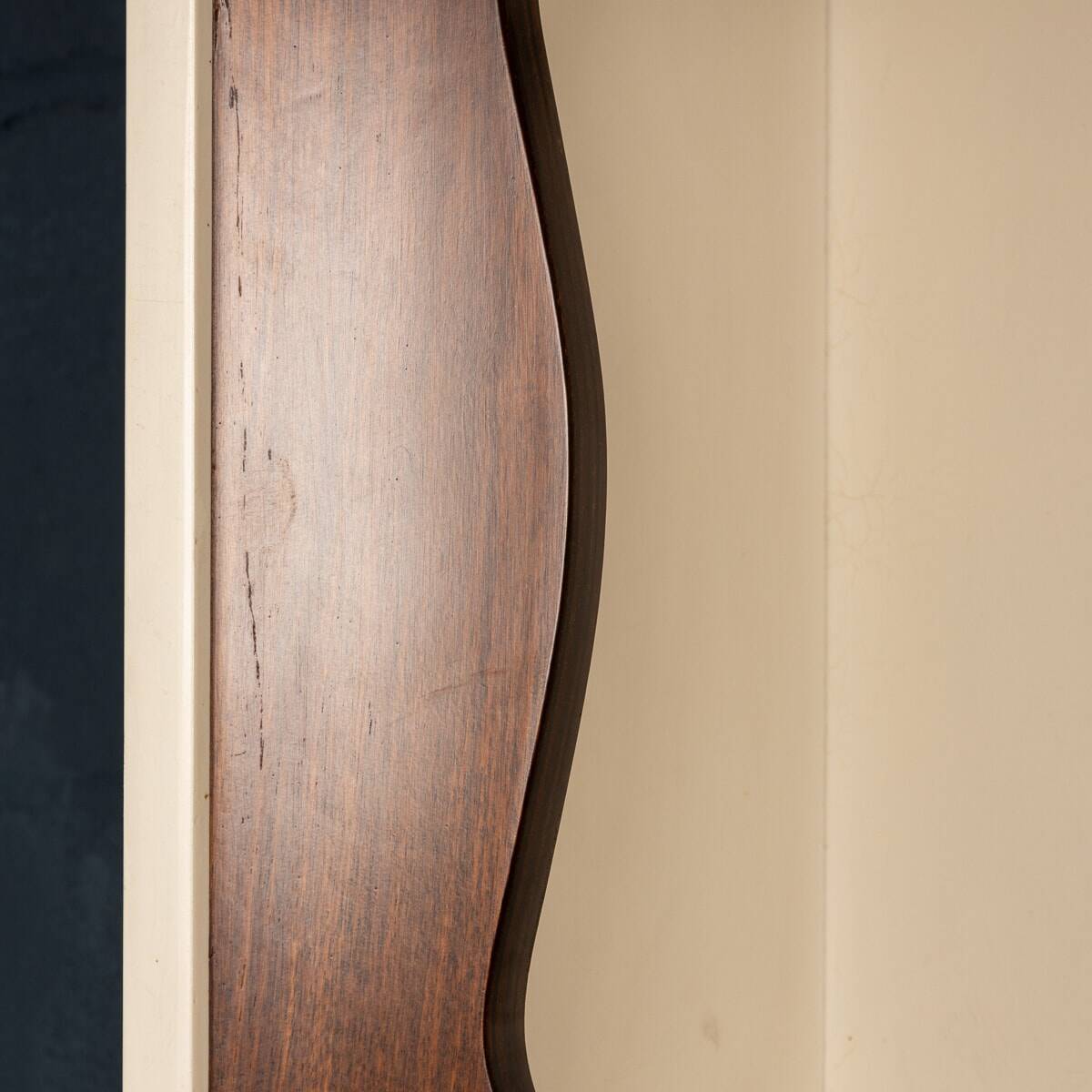 20thC ITALIAN STANDING DRY BAR IN HARDWOOD & CREAM LAMINATE c.1970