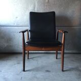 Diplomat office chair by Finn Juhl in rosewood and vintage leather 1970s