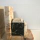 Pair of Art Deco marble book clamts