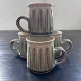 Set of 4 stoneware mugs
