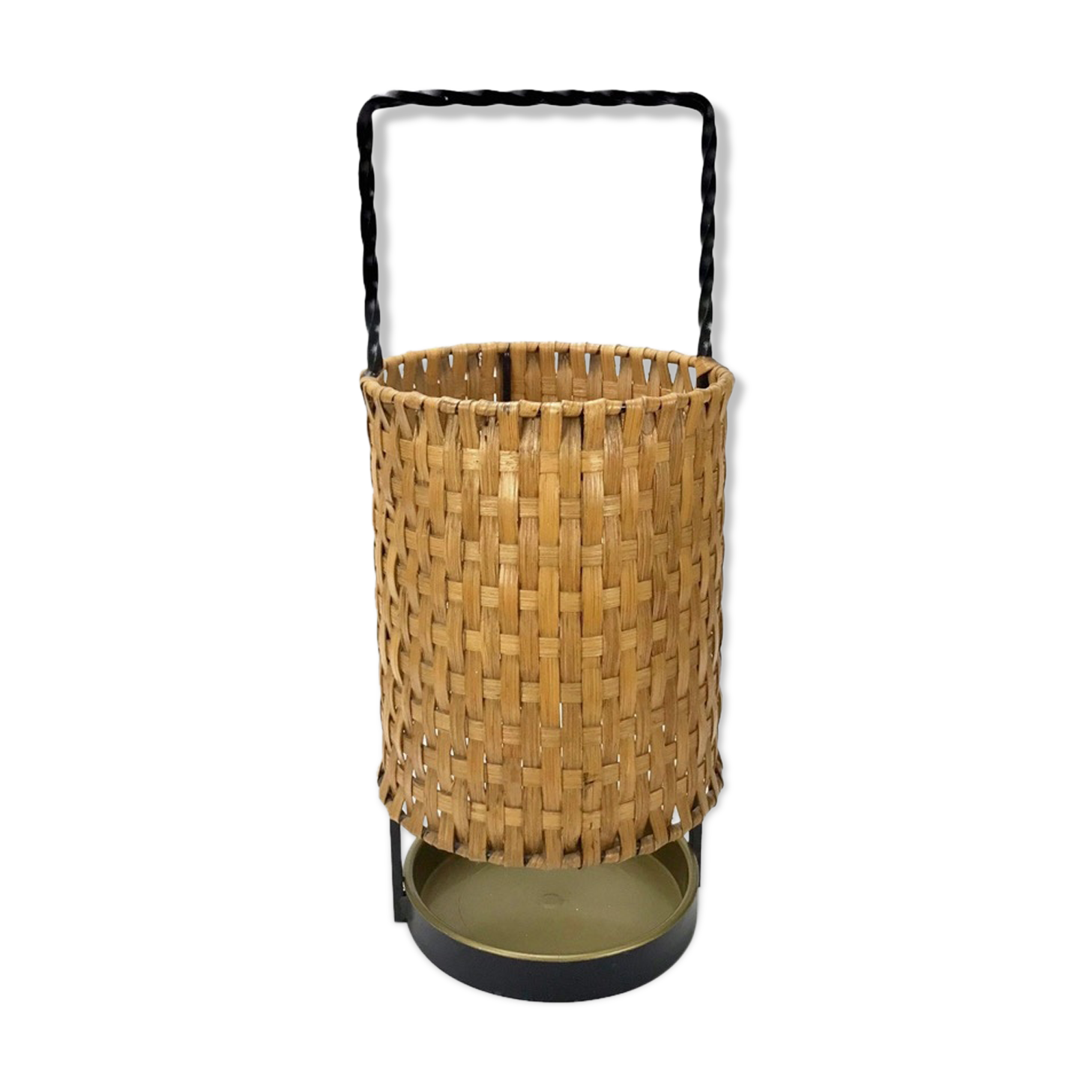 Braided bamboo umbrella holder