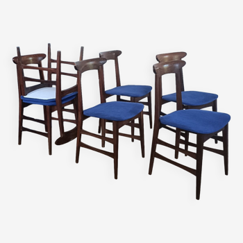 Italian teak chairs from the 60s blue