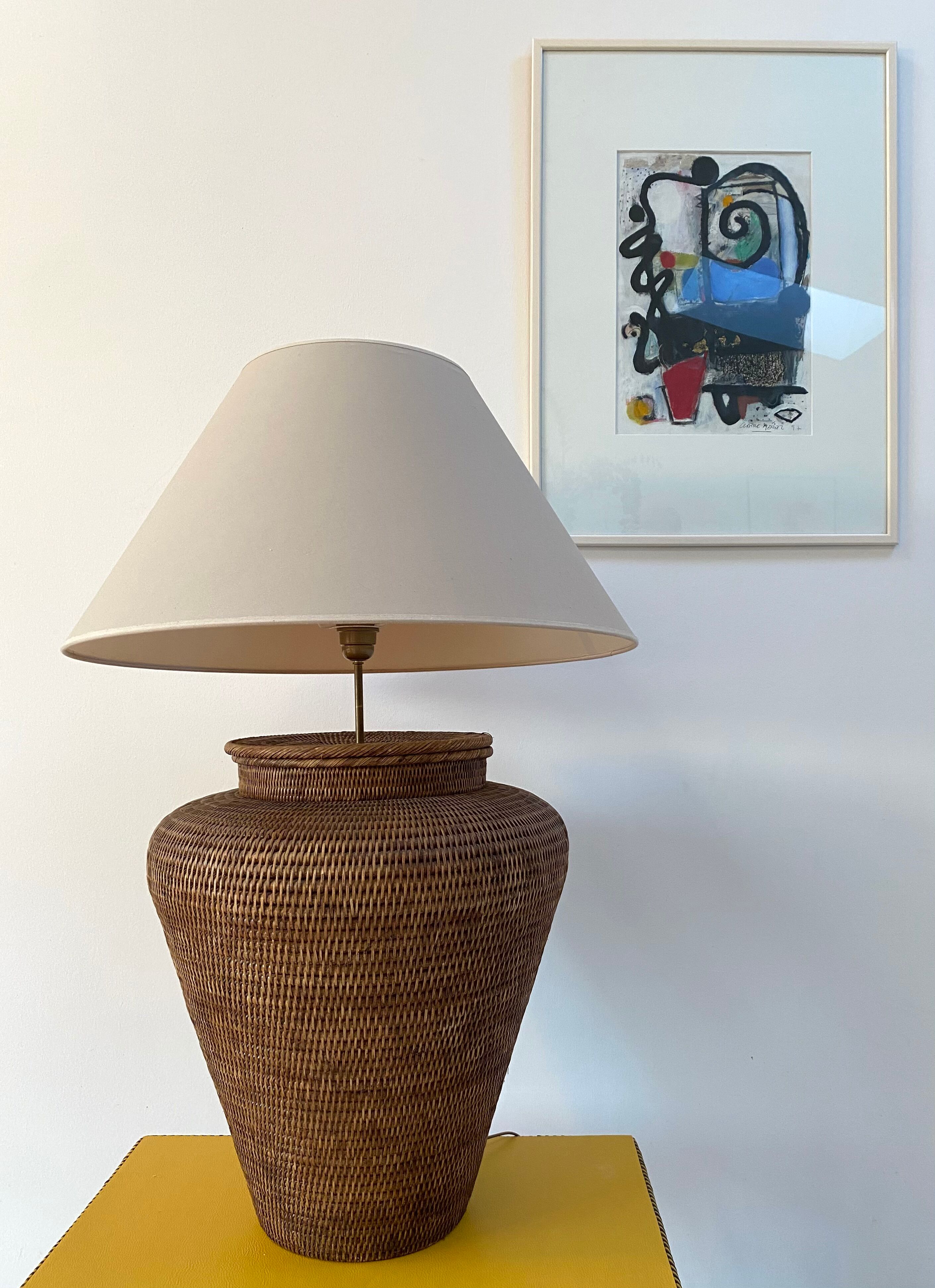 XXL rattan jar lamp from the 60s