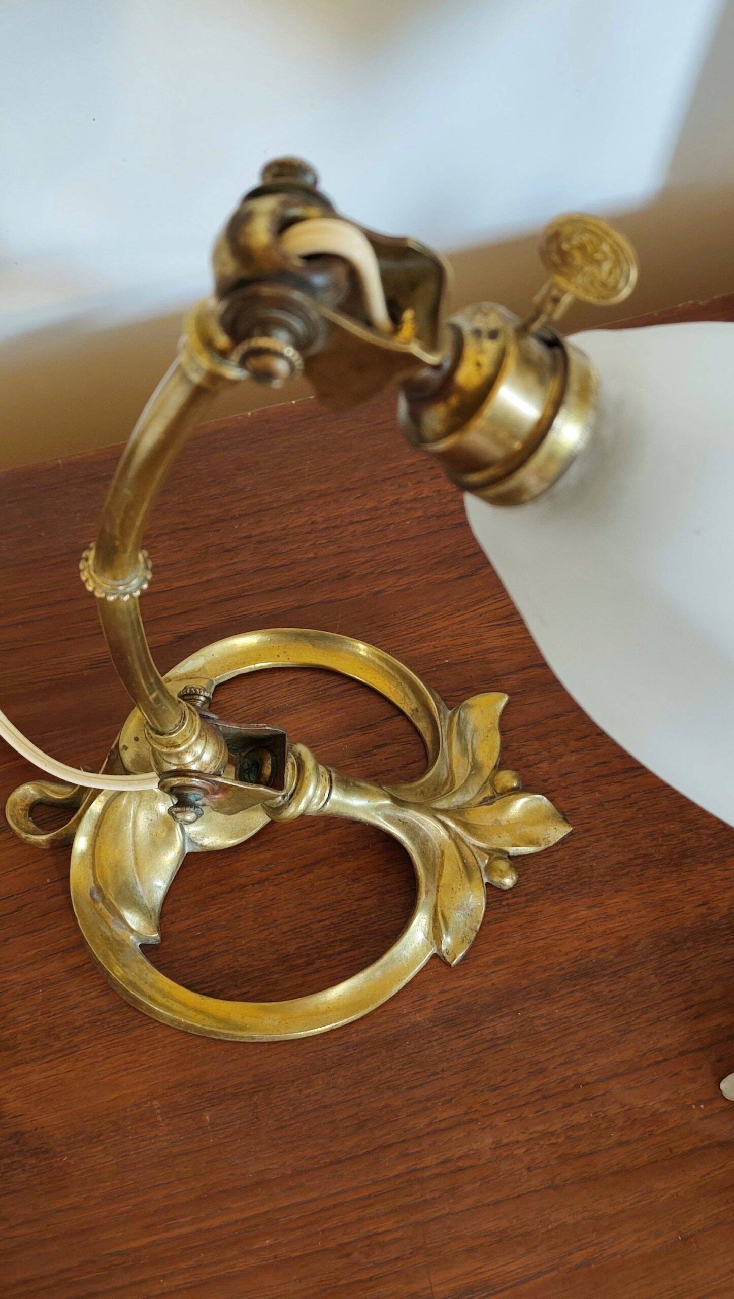 Art Nouveau table lamp + Art Deco globe