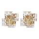 Magnificent pair of crystal wall lights by Kinkeldey, Germany, 1970s.