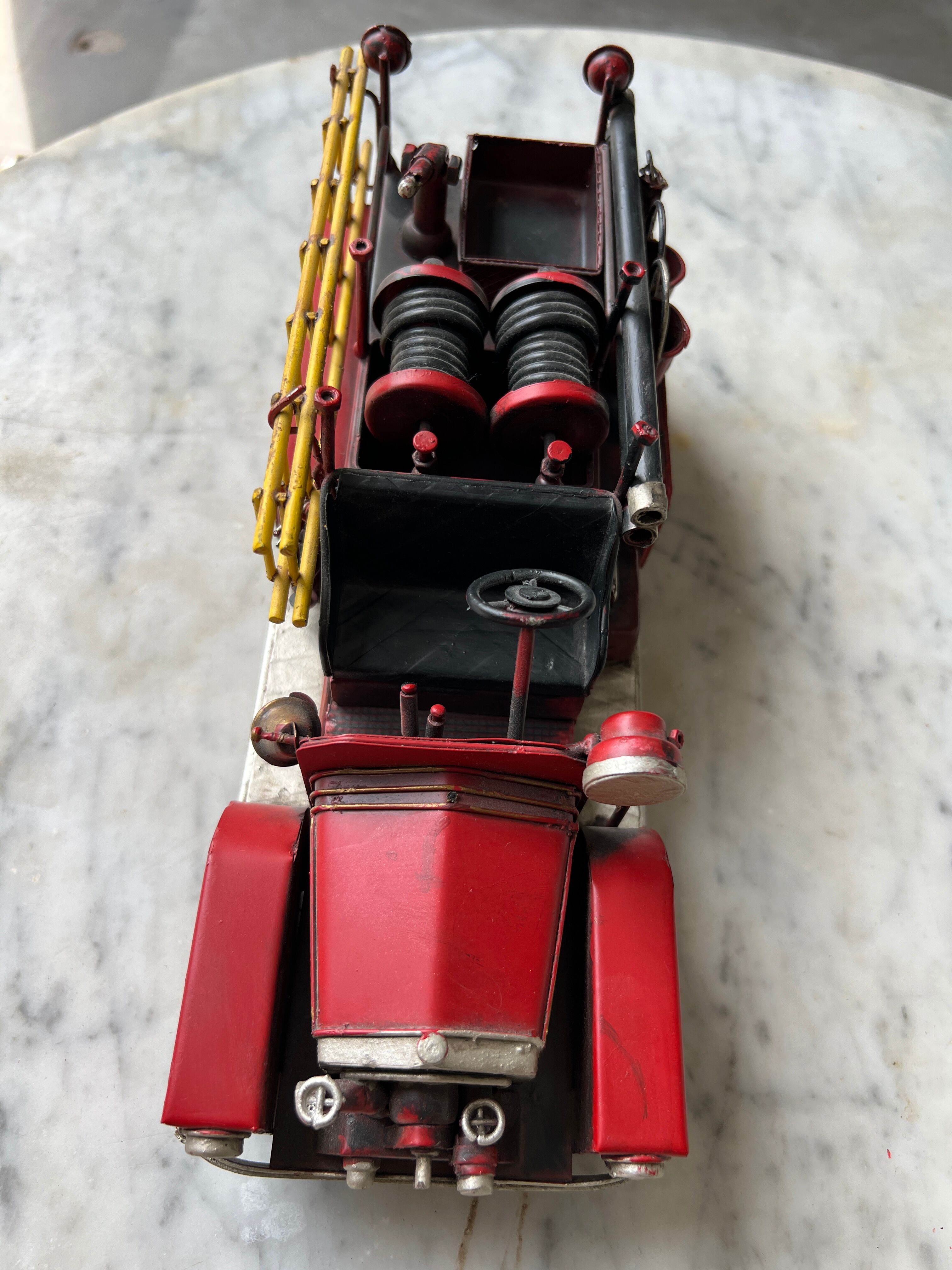 Retro metal fire truck