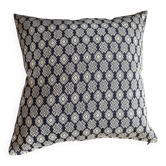 Housse de coussin Kachin bleu marine et beige (RIDA)
