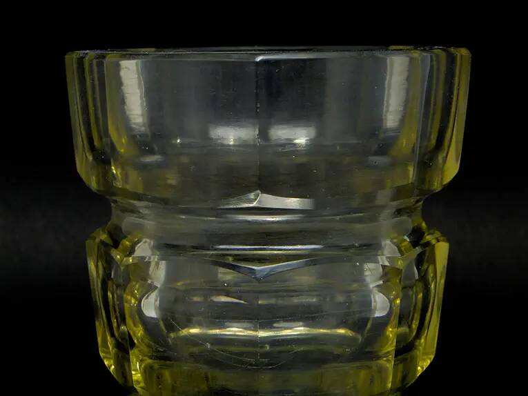 Art Deco vase, crystal, designed by J. Hoffmann, Czechoslovakia, 1930s