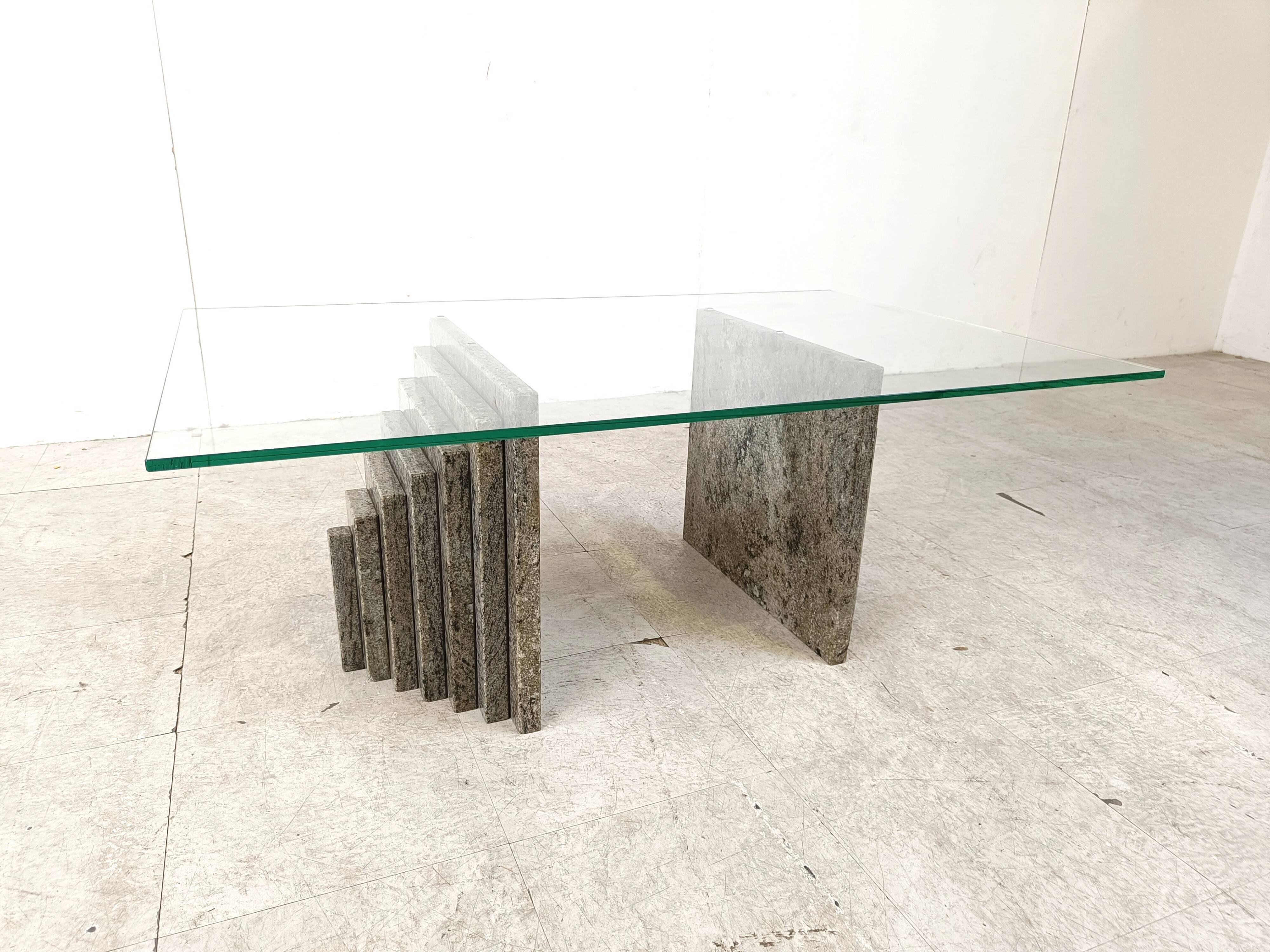 Vintage granite coffee table, 1980s