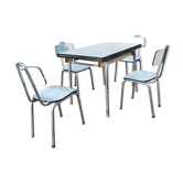 Table and 4 Formica Vintage chairs from Colmon brand
