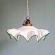 Art Deco pendant light in scalloped white opaline, 1920-30