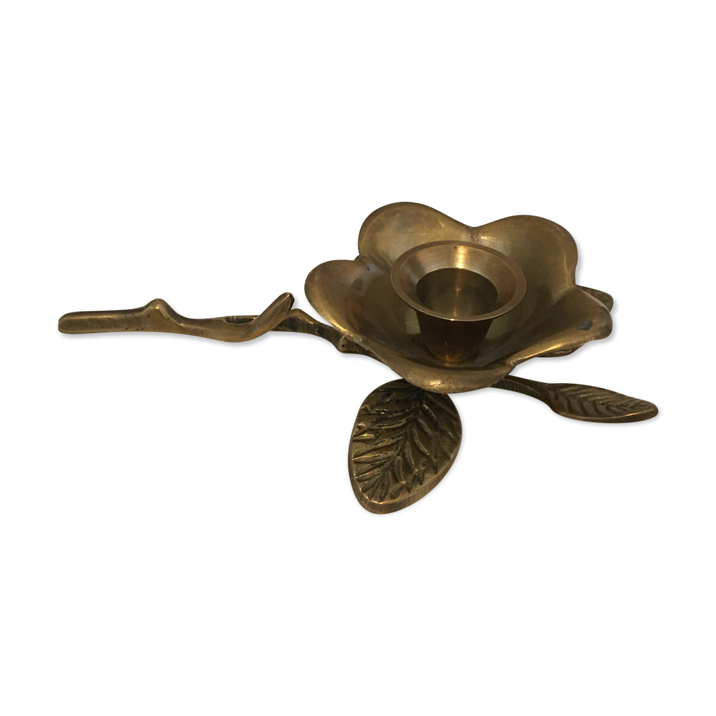 Brass "flower" candlestick