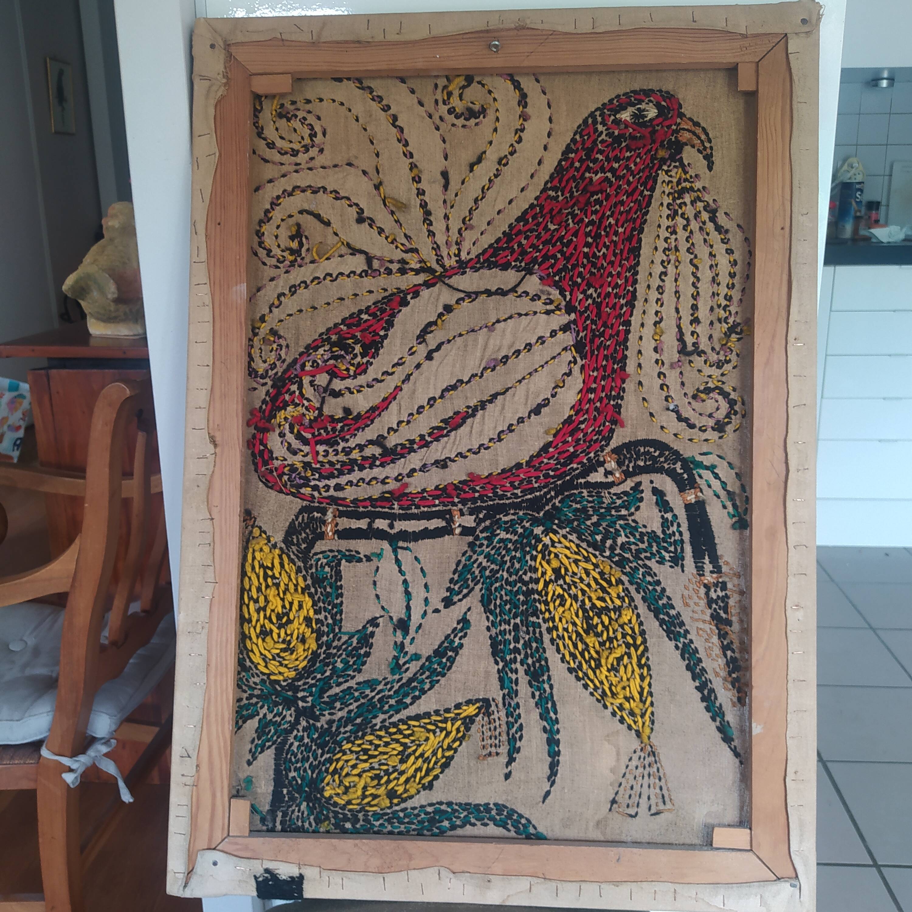 Wool tapestry signed Hector Herrera, Chile 1970