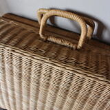 Vintage wicker suitcase