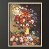 Mid-Century Bouquet of Flowers, Oil on Canvas, 33 x 43 cm