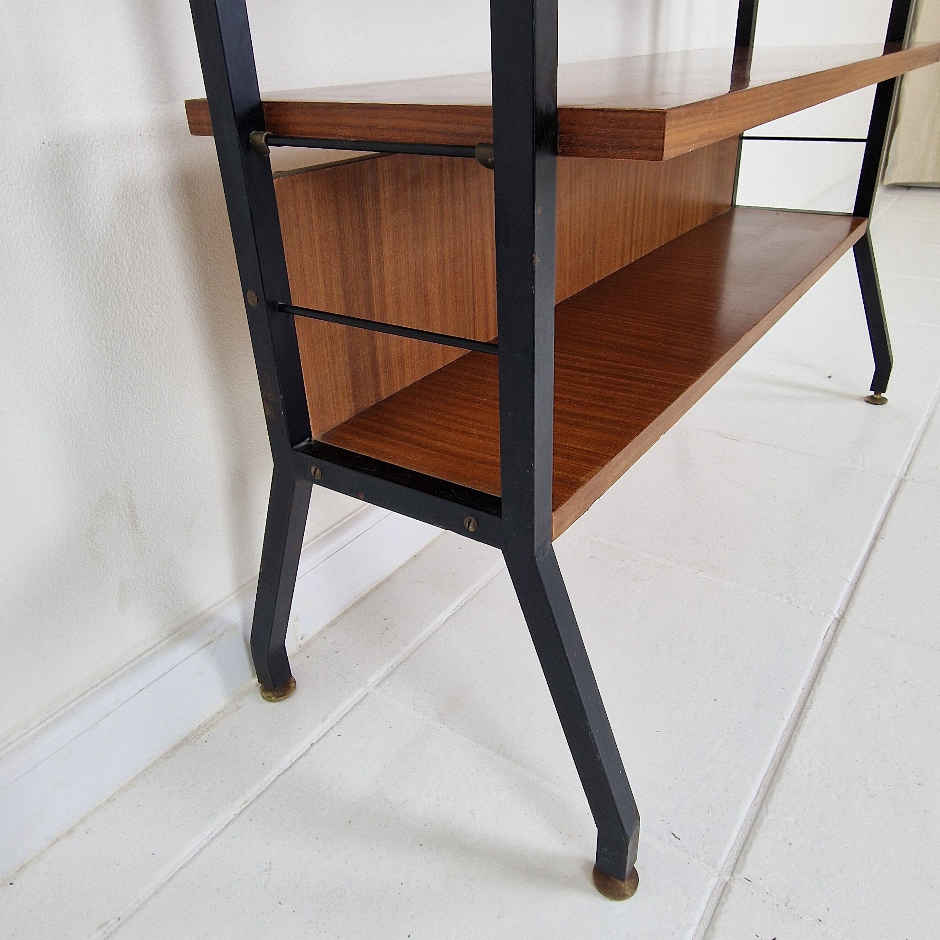 Italian Free Standing Teak Shelving Unit, 1950's