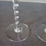 4 colored crystal wine glasses with twisted stems