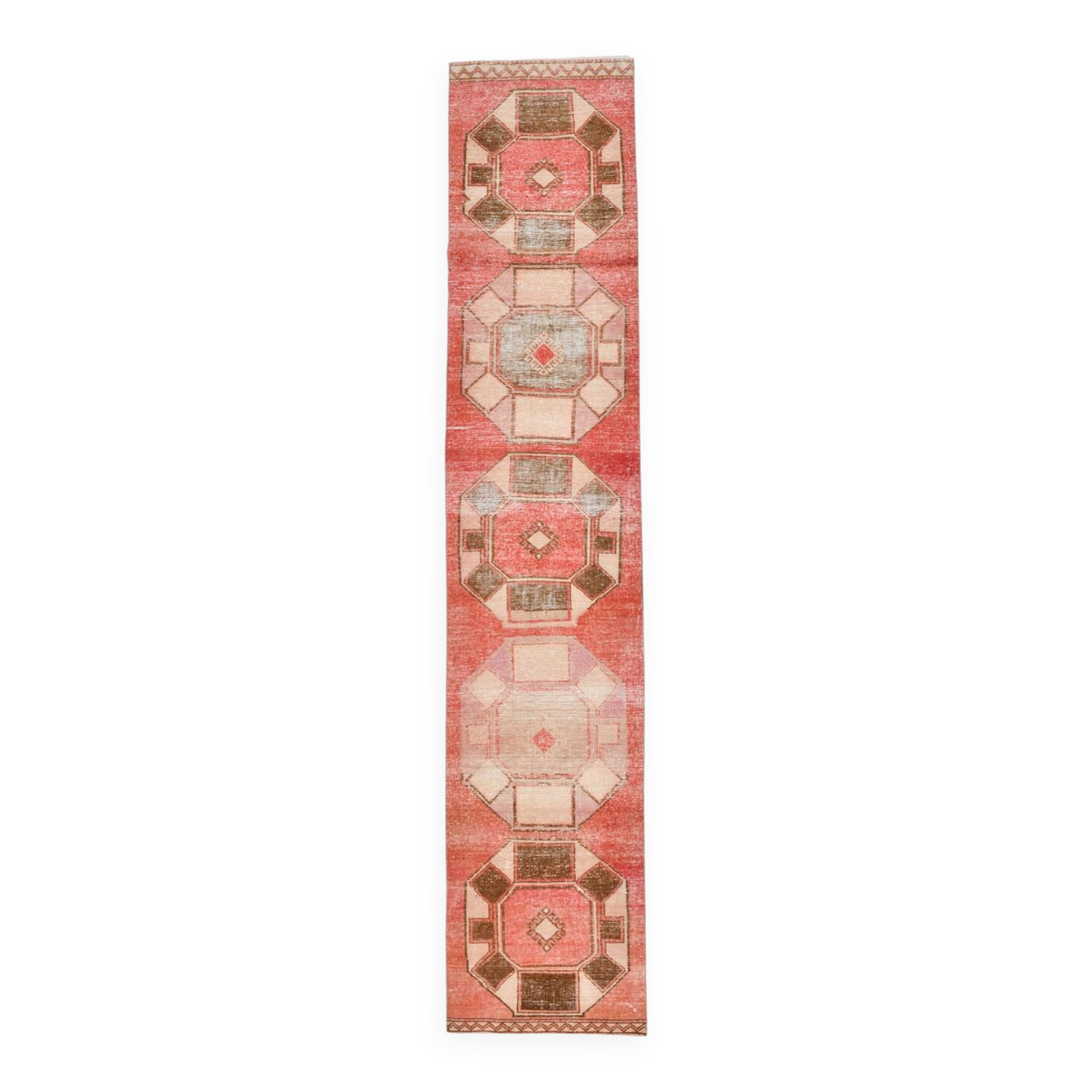 3x15 Vintage Runner Rug, Turkish Runner, Long Wide Hallway Runner, 87x440Cm