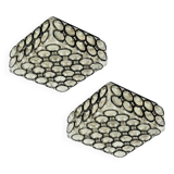 Pair of Mid-Century Modern Glass Ceiling Lights from Limburg, 1960s/1970s