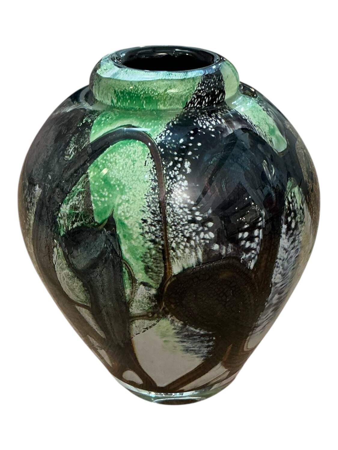 Ada LOUMANI vase in blown glass in shades of green