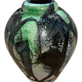 Ada LOUMANI vase in blown glass in shades of green