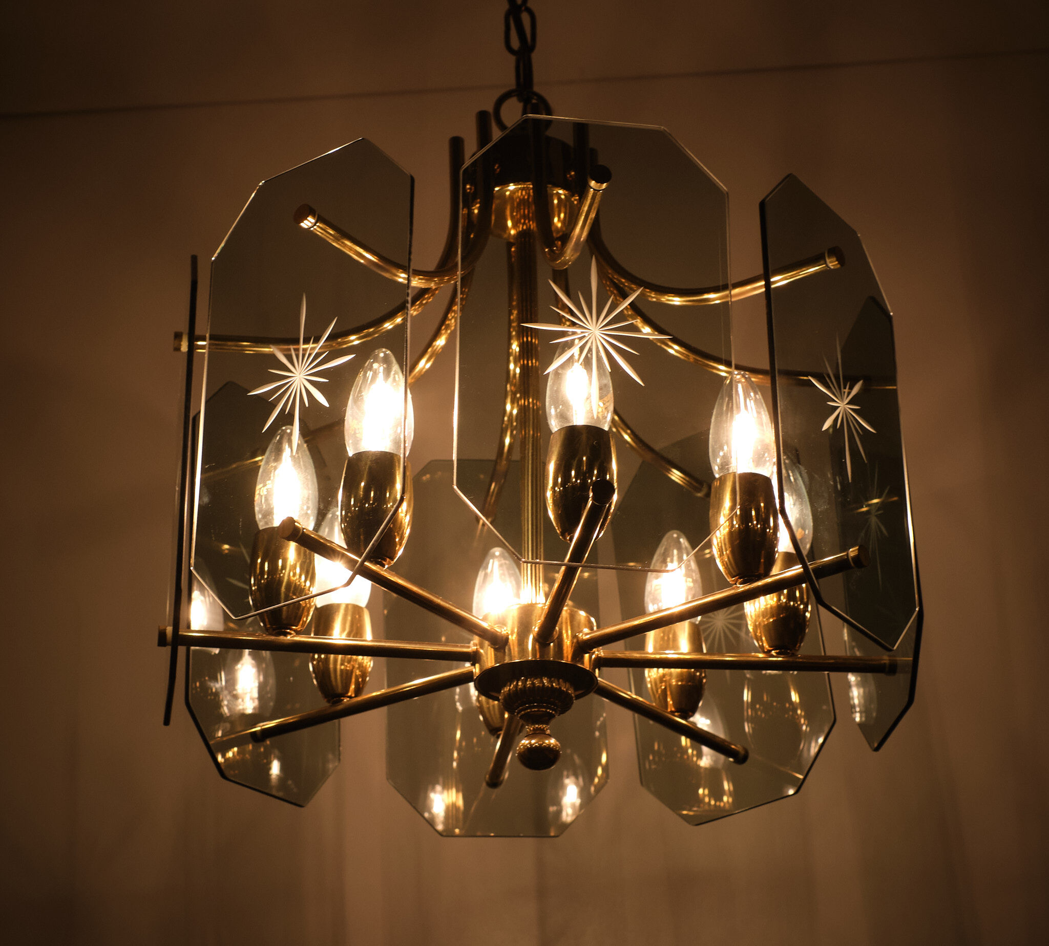 Lustre en verre Josef Brumberg, 1970s Allemagne