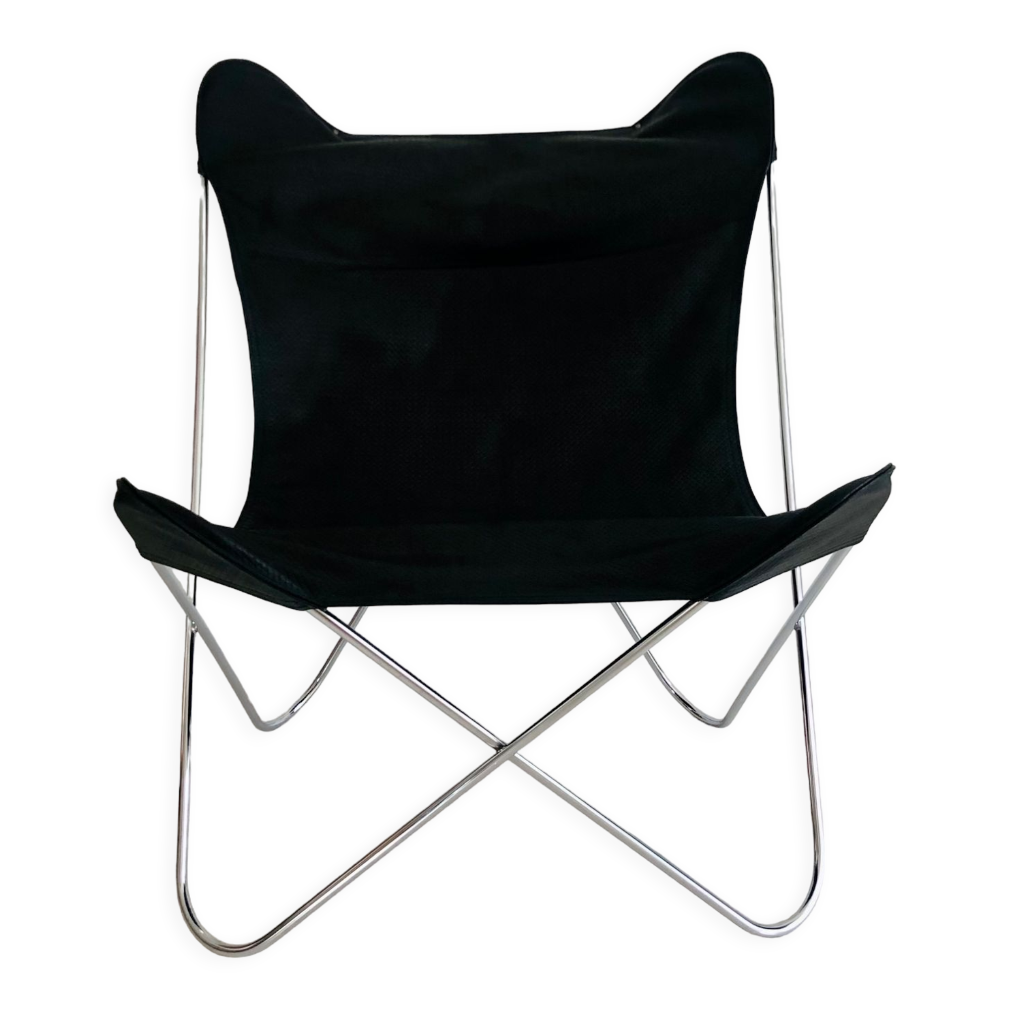 Armchair "Papillon" in chromed steel by Gavina Spa, Italy 70s