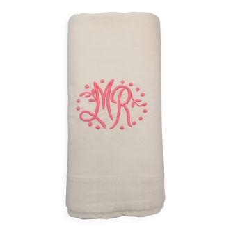 Antique white flat sheet with MR monogram