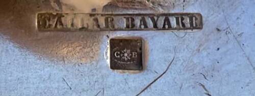 Pair of bedside lamps signed Cailar Bayarden, silver-plated metal, Louis XVI style.