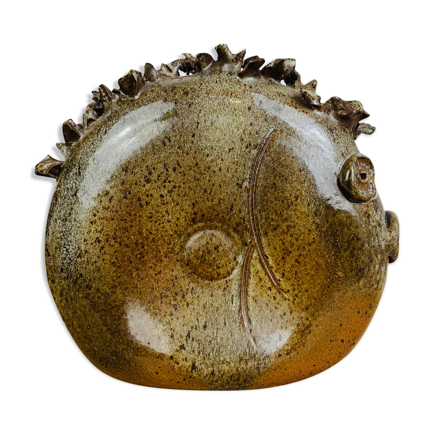 Vase stings zoomorphic flowers by Alexandre Kostanda, ceramic fish