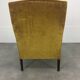 English armchair Napoleon III in mustard yellow velvet
