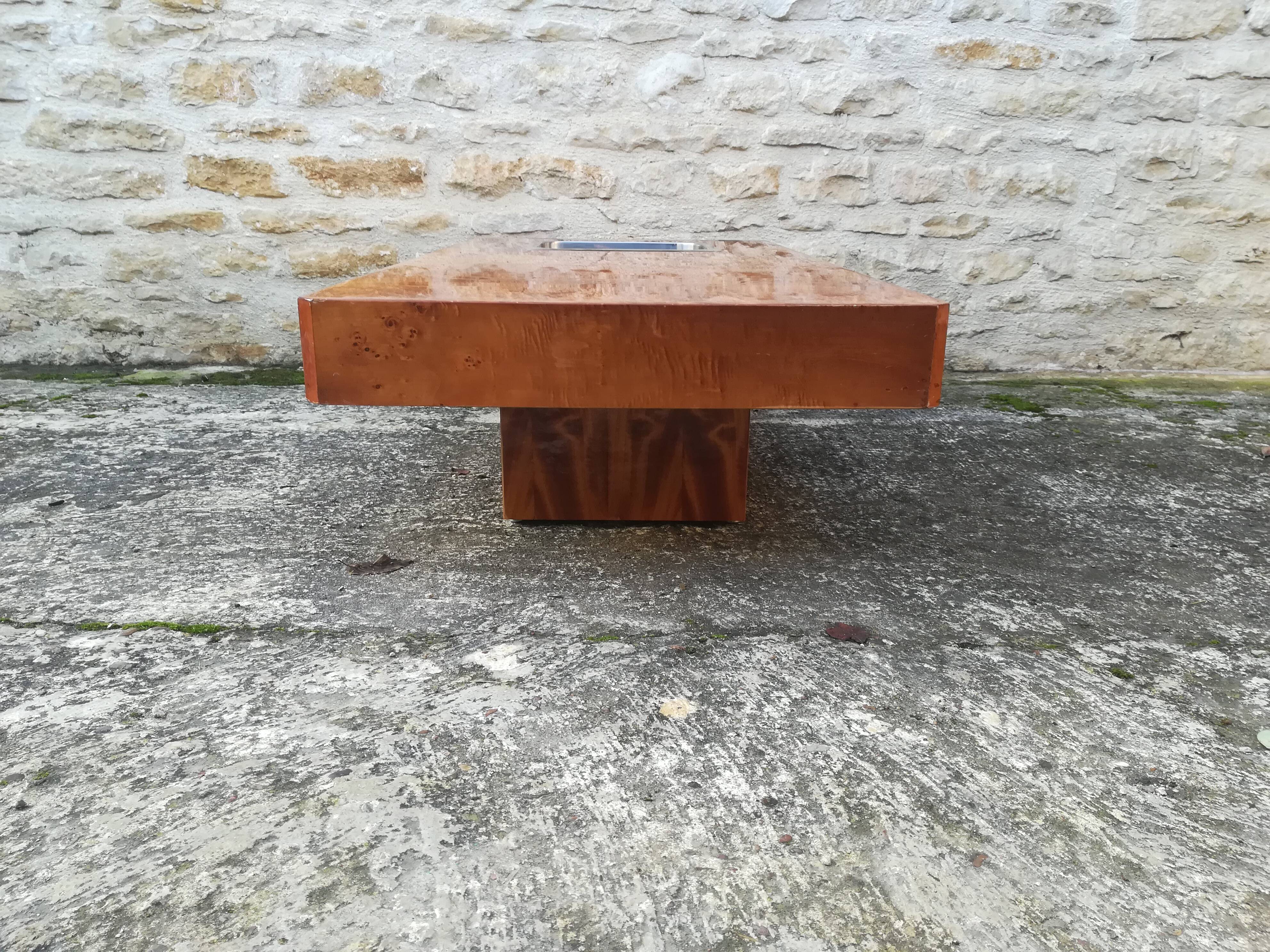 Table basse des années 70 en orme