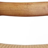 Fauteuil Niels Moller, modèle 57, vintage des années 1950, siège en corde de papier, chaise de salle à manger, Danemark