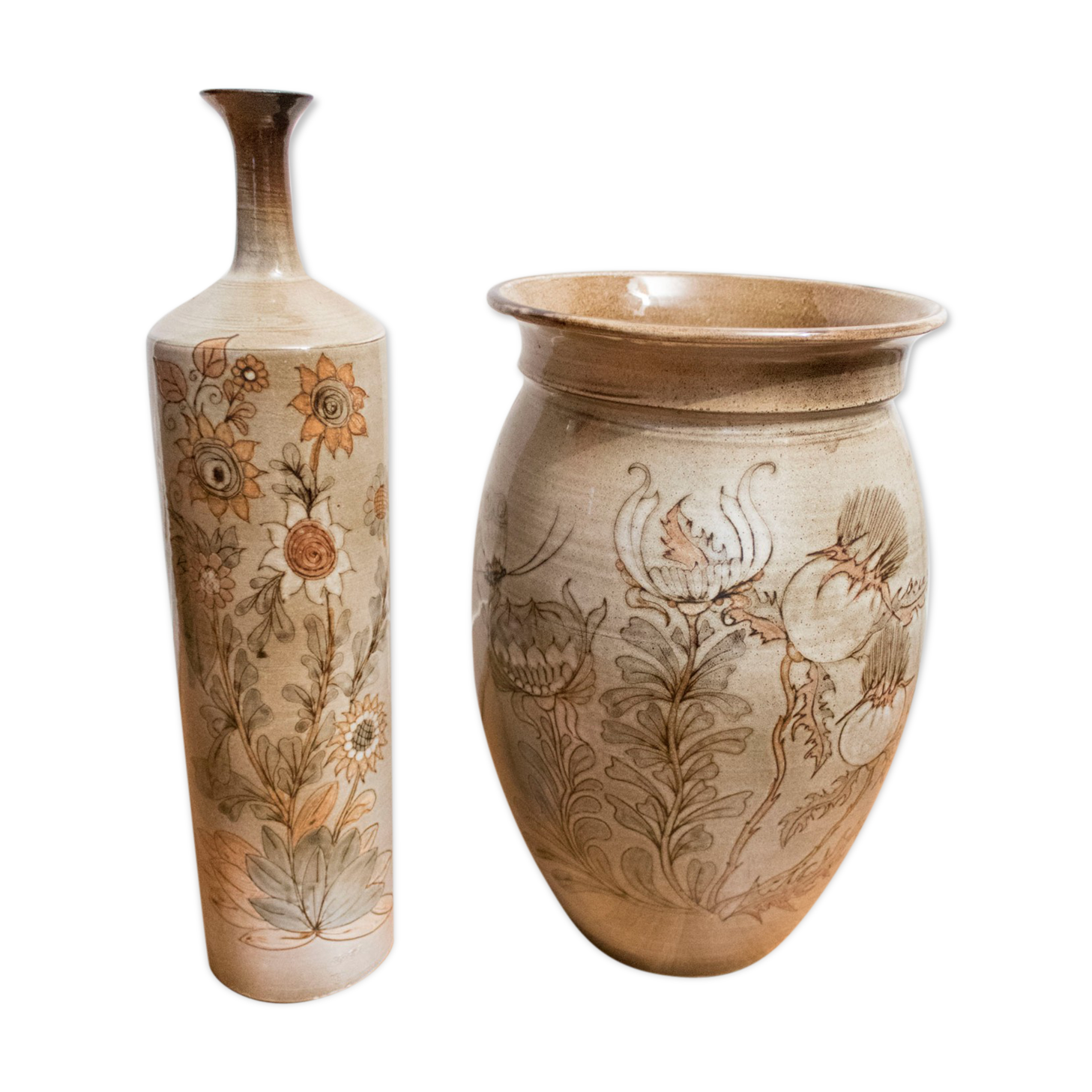 Vases from the 70s signed Michel Bailly