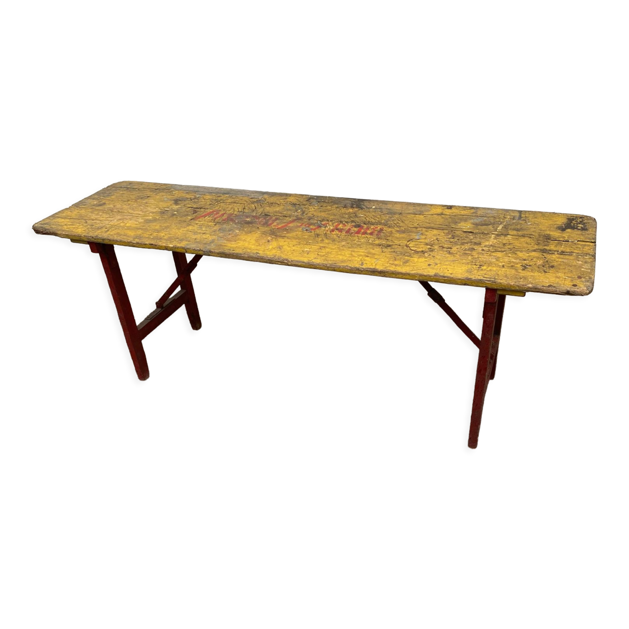 Yellow brasserie table