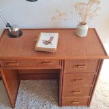 Vintage rattan desk from the 1970s.